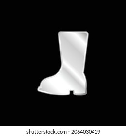 Boot silver plated metallic icon