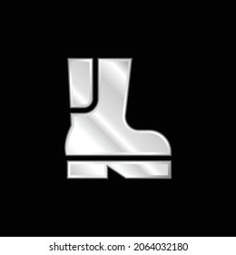 Boot silver plated metallic icon
