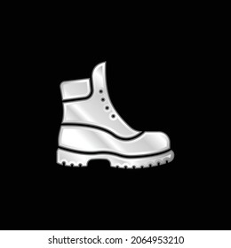 Boot silver plated metallic icon