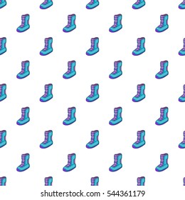 Boot for snowboarding pattern. Cartoon illustration of boot for snowboarding vector pattern for web