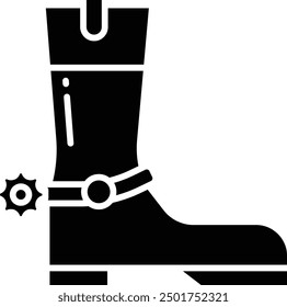 Boot solid glyph vector illustration