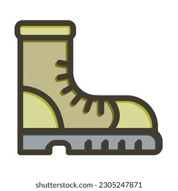 Boot Thick Line Filled Colors For Personal And Commercial Use.
