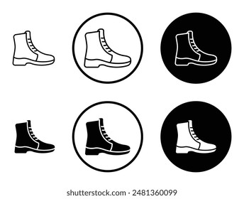 Boot thin line vector icon set.
