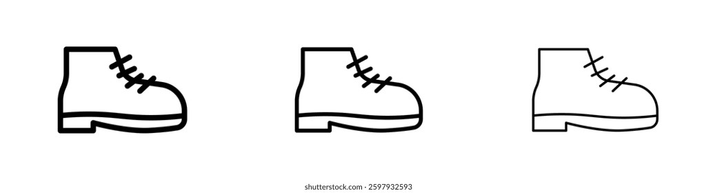 Boot thin line vector icon set.