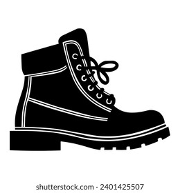 Boot vector black icon on white background