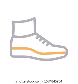 boot vector color line icon 