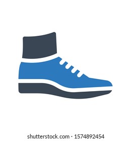 boot vector glyph color icon 