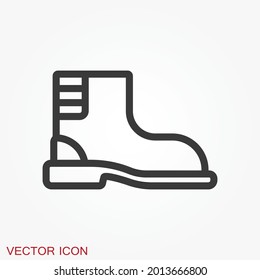 Boot vector icon, high shoe icon, working boot icon