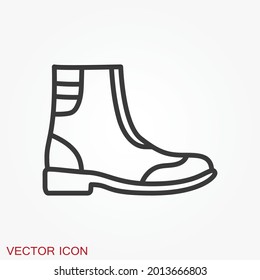 Boot vector icon, high shoe icon, working boot icon