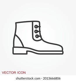 Boot vector icon, high shoe icon, working boot icon