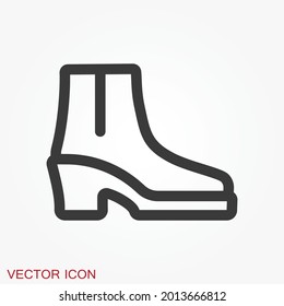Boot vector icon, high shoe icon, working boot icon