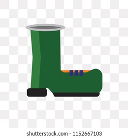Boot vector icon isolated on transparent background, Boot logo concept