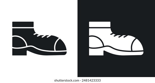 Boot vector icon set in black color.