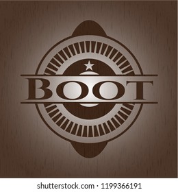 Boot vintage wooden emblem