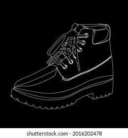 boot white on black background