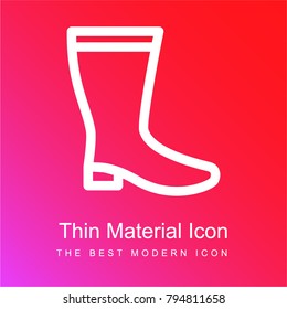 Boot for women red and pink gradient material white icon minimal design
