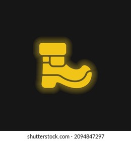 Boot yellow glowing neon icon