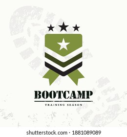 Bootcamp Fitness Body Workout Training Extreme Sport Outdoor Rough Vector Concept Design On Grunge Background