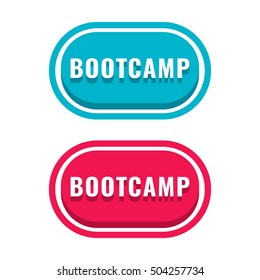 Bootcamp. Flat vector typography icon, symbol, design illustration on white background. Can be used for fitness theme