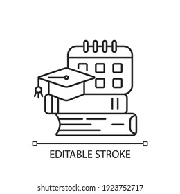 Bootcamp linear icon. Long-term intensive training to improve your own professional skills. Thin line customizable illustration. Contour symbol. Vector isolated outline drawing. Editable stroke