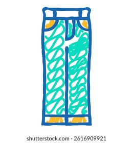 bootcut pants clothes doodle icon sketch vector. bootcut pants clothes sign. isolated symbol illustration
