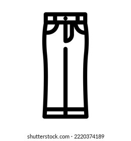 Bootcut Hosen Kleidung Linie Symbol Vektorgrafik. Schild für die Hosenbekleidung. isoliertes Kontursymbol