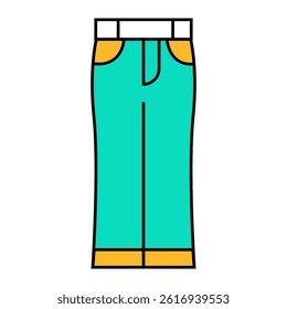 bootcut pants clothes line icon vector. bootcut pants clothes sign. isolated symbol illustration