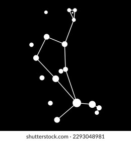 Bootes constellation map. Vector illustration.