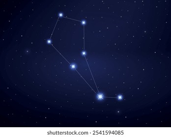 Bootes constellation in night sky