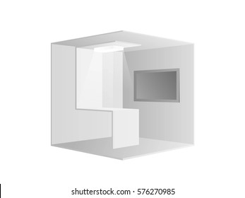 Booth Design for Event on white background