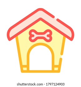 para el vector de iconos de color de perro. cabina para la señal del perro. ilustración de símbolo aislado