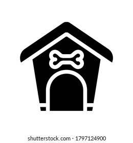 booth for dog glyph icon vector. booth for dog sign. isolated contour symbol black illustration