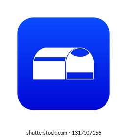 Booth for dog icon digital blue for any design isolated on white vector illustration