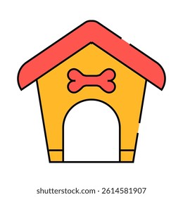 booth for dog line icon vector. booth for dog sign. isolated symbol illustration
