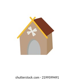Booth for a dog. Vector illustration isolated on white background.