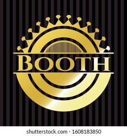 Booth gold shiny badge. Vector Illustration. Detailed.