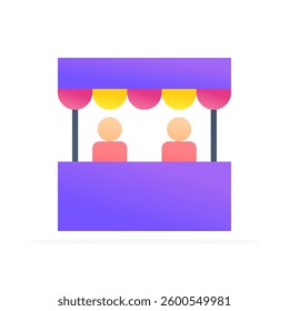booth icon, colored flat vector. modern and minimalist design