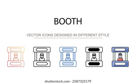 Booth icon design with white background stock illustration