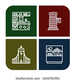 Standsymbol eingestellt. Sammlung von Counter, Telefonkabine, Hallgrimskirkja-Symbole