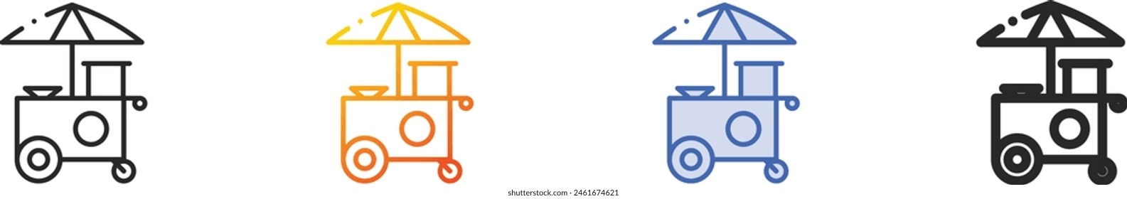 Booth icon.Thin Linear, Gradient, Blue Stroke and bold Style Design Isolated On White Background