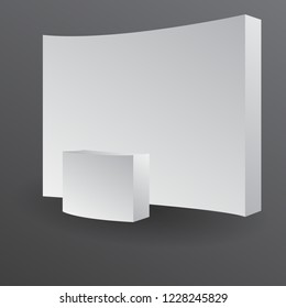 booth or kiosk with wall from front view. for mockup
