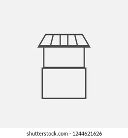 Booth line vector icon shop