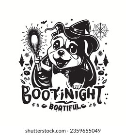 Booth Nigh Bootiful Cute Puppy Halloween Design