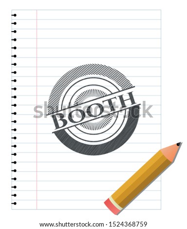 Booth penciled. Vector Illustration. Detailed.