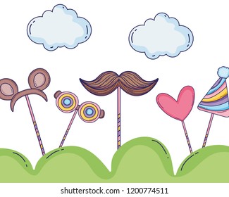 Booth props cartoons