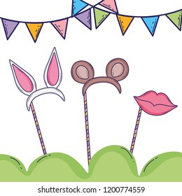 Booth props cartoons