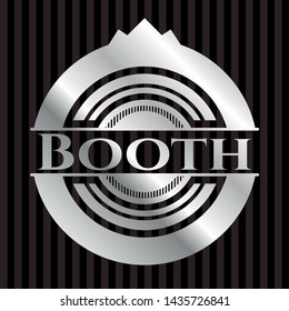 Booth silver badge. Vector Illustration. Mosaic.