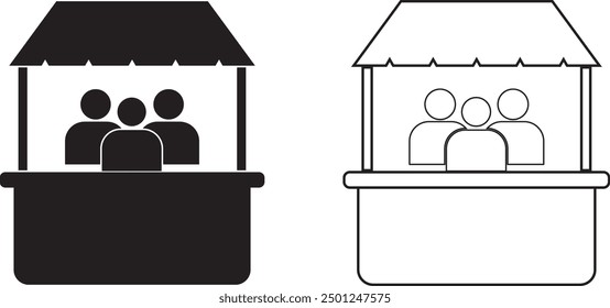 Booth or stand icon with Sales booth icon isolated on white background design eps 10