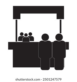 Stand- oder Standsymbol mit Verkaufsstand-Symbol einzeln auf weißem Hintergrund Design eps 10