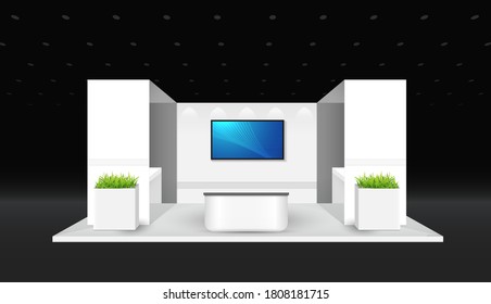 Booth template. corporate identity. creative exhibition stand vector illustration design.